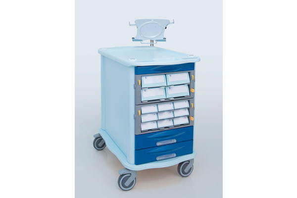 Medicijnwagen compact met laptophouder